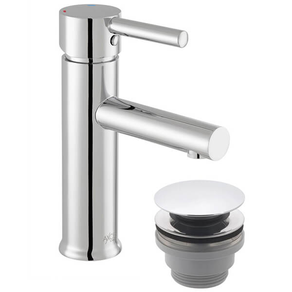 Vado Nuri Contemporary Chrome Basin Mixer Tap with Waste - Stick Handle
