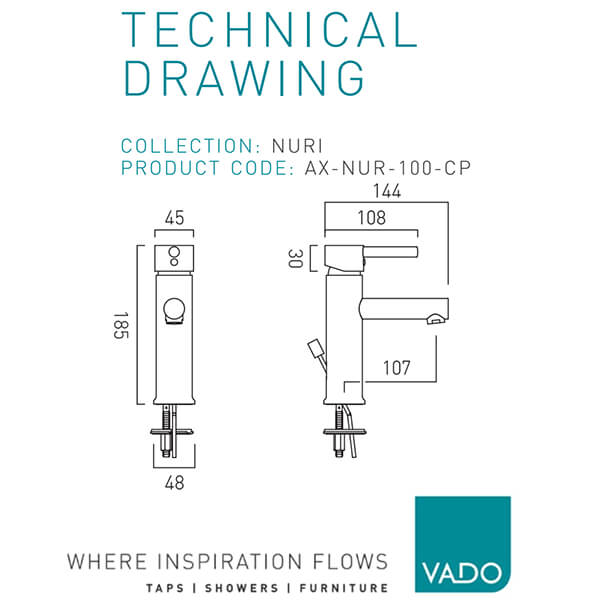 Technical drawing QS-V114661 / AX-NUR-100/CC-CP