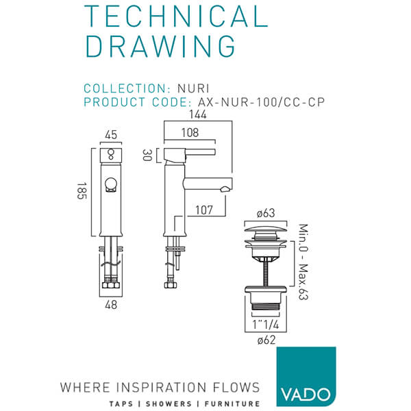 Technical drawing QS-V114661 / AX-NUR-100/CC-CP