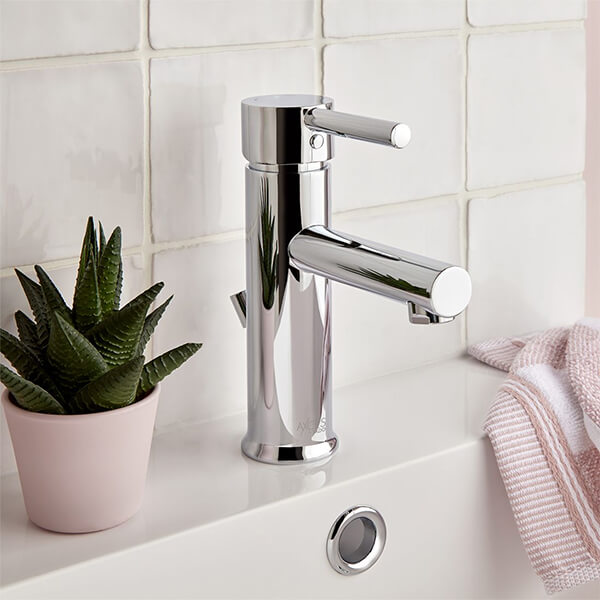 Vado Nuri Contemporary Chrome Basin Mixer Tap with Waste - Stick Handle
