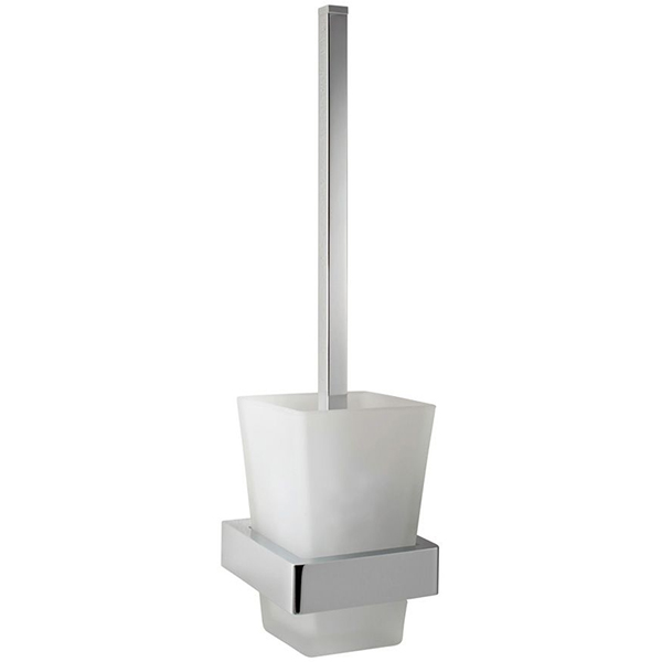 Vado Shama Chrome Toilet Brush And Frosted Glass Holder