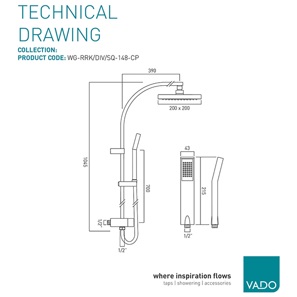 Technical drawing QS-V110343 / WG-RRK/DIV/SQ-148-CP