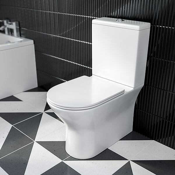 Joseph Miles Middleton Rimless White Back To Wall WC Pan with Soft Close Seat and Cistern