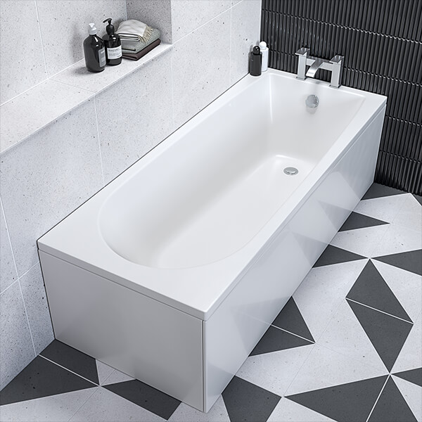 Joseph Miles Brent Single Ended 1700 x 700mm 2 Tap-Hole Bath