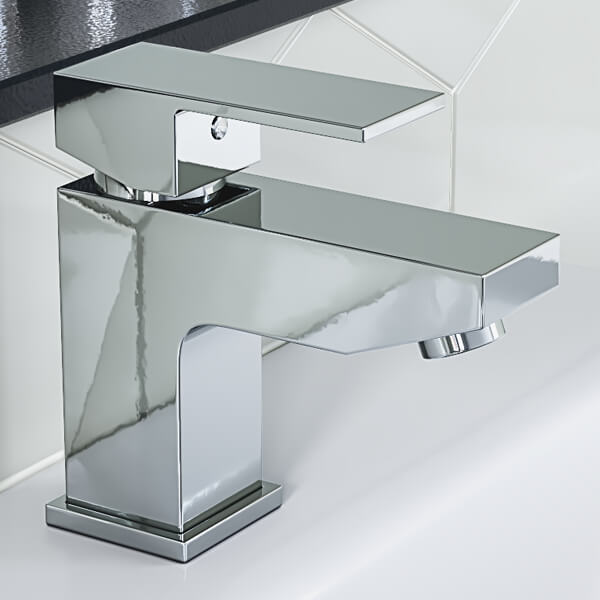 Joseph Miles Cole Chrome Basin Mixer Tap with Click-Clack Waste - Flat Handle - Deck Mounted