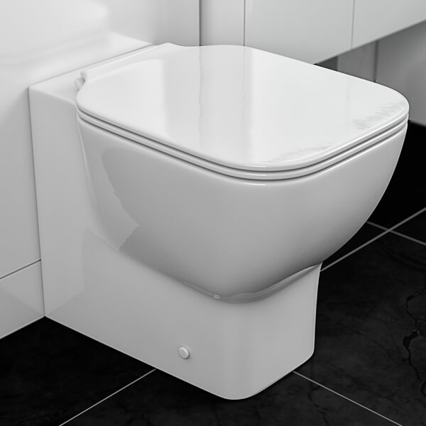Joseph Miles Harno Back To Wall White WC Pan with Soft Close Seat - 365 x 535mm