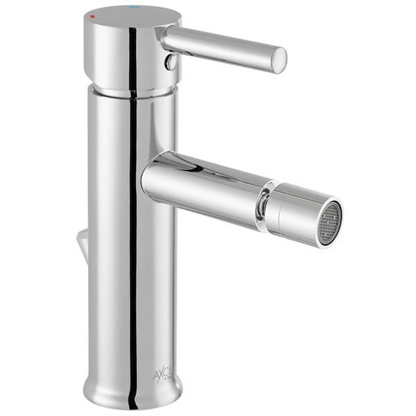 Vado Nuri Contemporary Chrome Mono Bidet Mixer Tap with Pop-Up Waste - Stick Handles