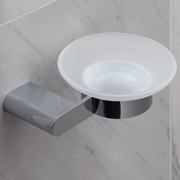 Vado Photon Frosted Glass Soap Dish With Chrome Holder