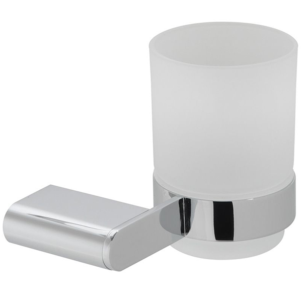 Vado Photon Frosted Glass Tumbler With Chrome Holder