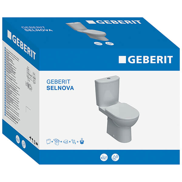 Additional image of Geberit Selnova 3-in-1 Close-Coupled Toilet Pack with Cistern and Soft Close Seat - 365 x 685mm