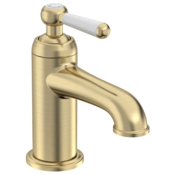 Alternate image of Tavistock Lansdown Traditional Basin Mixer Tap with Click Waste - Ceramic Handle - Deck Mounted