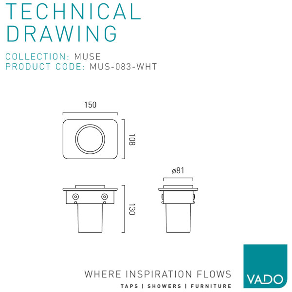 Technical drawing QS-V114036 / MUS-083-BLK