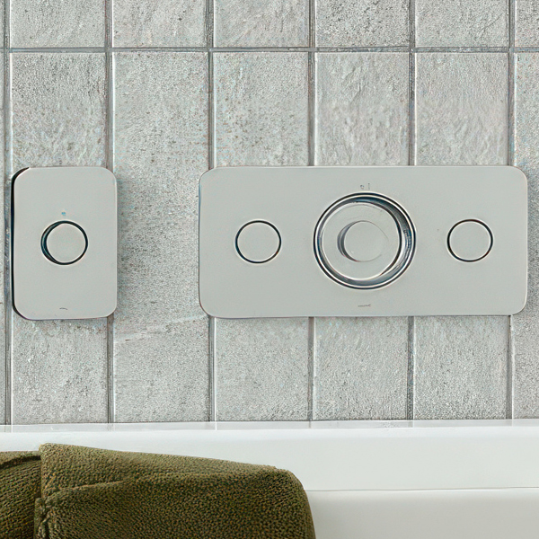 Alternate image of Vado Zone Concealed Rectangular Thermostatic Chrome Shower Valve - 3 Controls