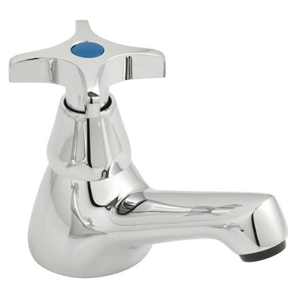 Vado Astra Contemporary Chrome Basin Pillar Tap - Crosshead Handle