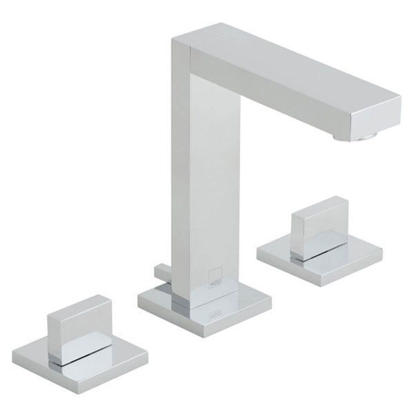 Vado Notion Deck Mounted Chrome 3 Hole Basin Mixer Tap with Pop-Up Waste