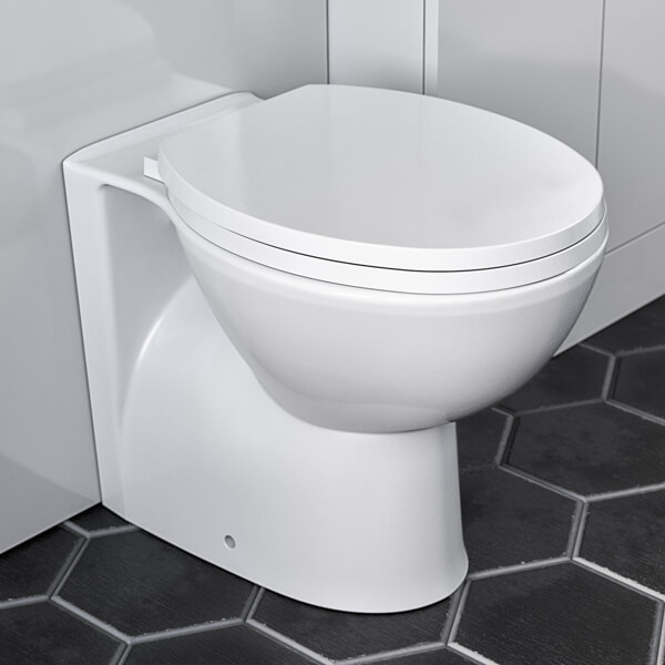 Joseph Miles Pronto Round Back To Wall WC Pan with Soft Close Seat - 360 x 525mm