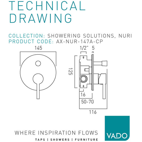Technical drawing QS-V114665 / AX-NUR-145A-CP
