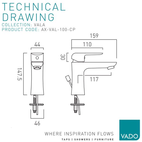 Technical drawing QS-V112848 / AX-VAL-100-CP