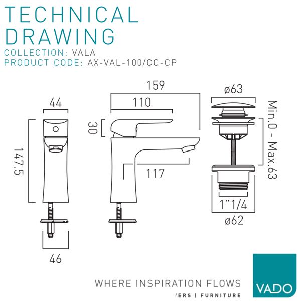 Technical drawing QS-V112848 / AX-VAL-100-CP