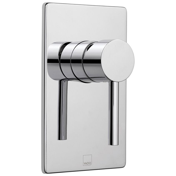 Vado Zoo Concealed Rectangular Manual Chrome Shower Valve - 1 Control