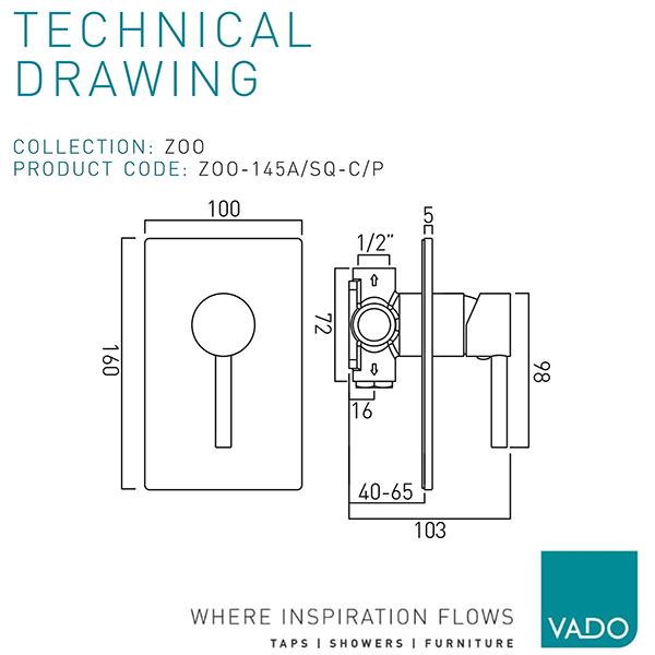 Technical drawing QS-V110345 / ZOO-145A/SQ-C/P