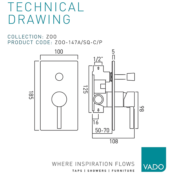 Technical drawing QS-V110345 / ZOO-145A/SQ-C/P