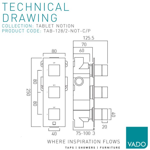 Technical drawing QS-V112845 / TAB-128/2-NOT-C/P