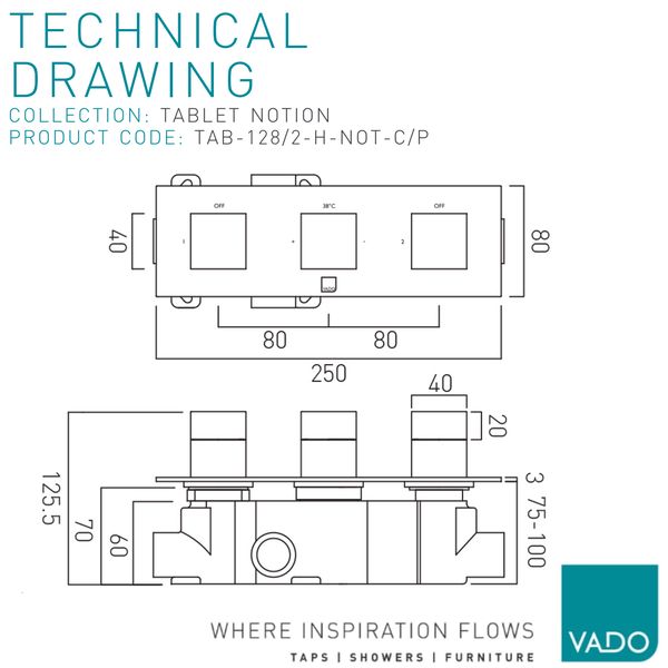 Technical drawing QS-V112845 / TAB-128/2-NOT-C/P
