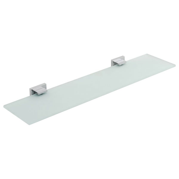 Vado Level Frosted Glass Shelf 550mm with Chrome Brackets