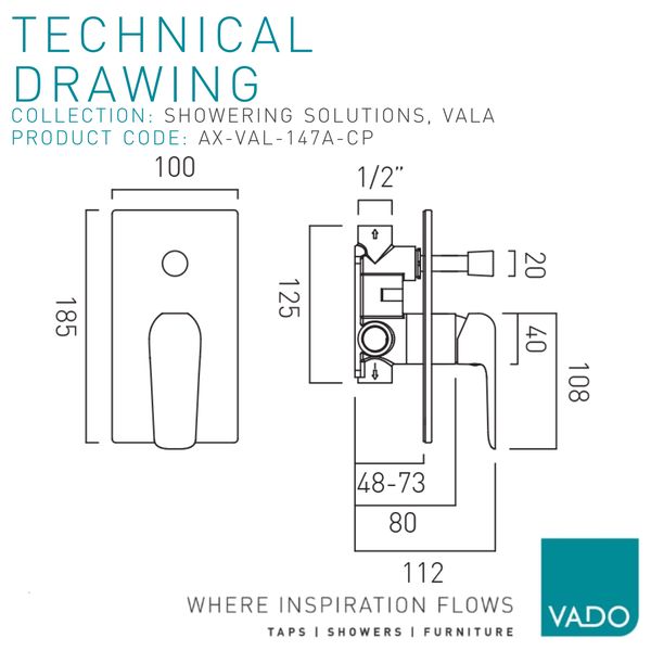 Technical drawing QS-V112852 / AX-VAL-145A-CP