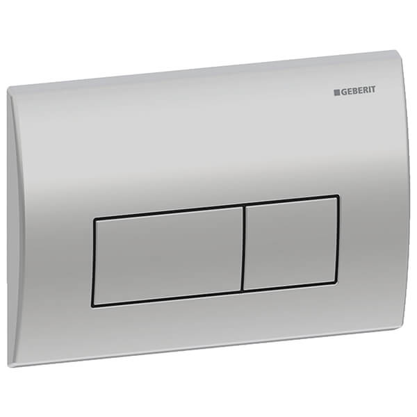 Geberit Omega-10 Flush Plate with Dual Buttons - Brushed Stainless Steel - 221 x 142mm