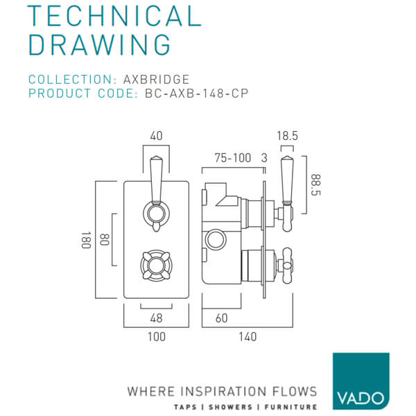 Technical drawing QS-V113545 / BC-AXB-148-CP
