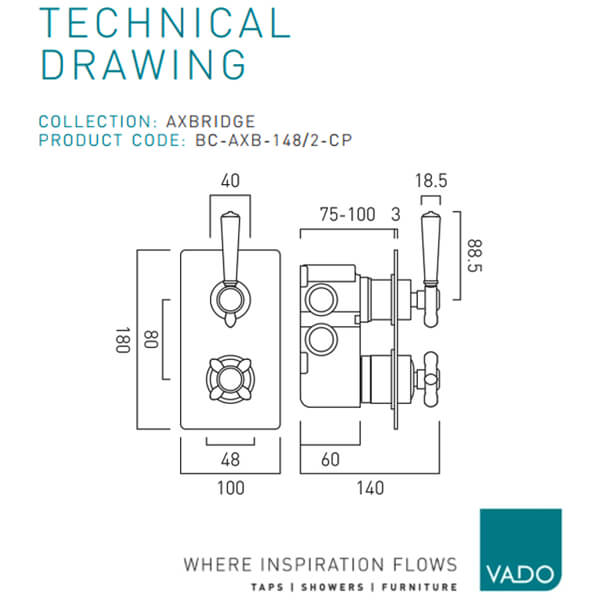 Technical drawing QS-V113545 / BC-AXB-148-CP