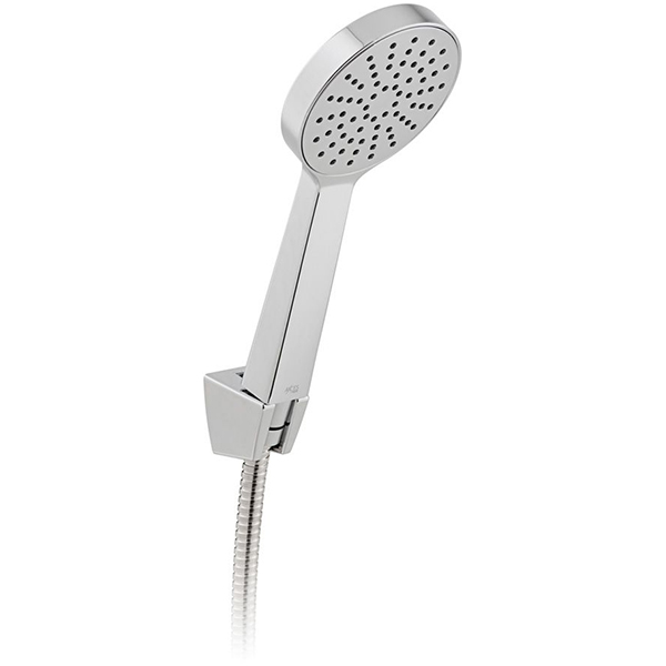 Vado Axces Srikel Round Chrome Mini Shower Handset with Hose and Wall Bracket - Single Mode