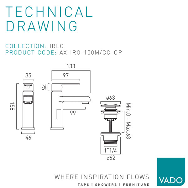 Technical drawing QS-V114047 / AX-IRO-100M/CC-CP