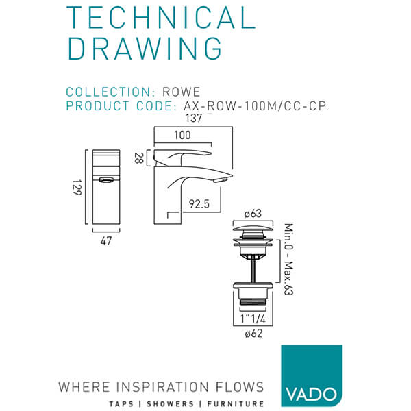 Technical drawing QS-V114670 / AX-ROW-100M/CC-CP