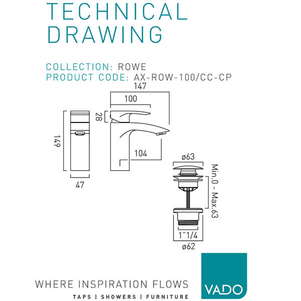 Technical drawing QS-V114670 / AX-ROW-100M/CC-CP