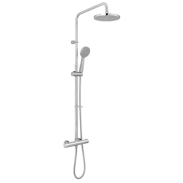 Vado Sirkel Chrome Exposed Thermostatic Bar Mixer Valve with Shower Head and Handset