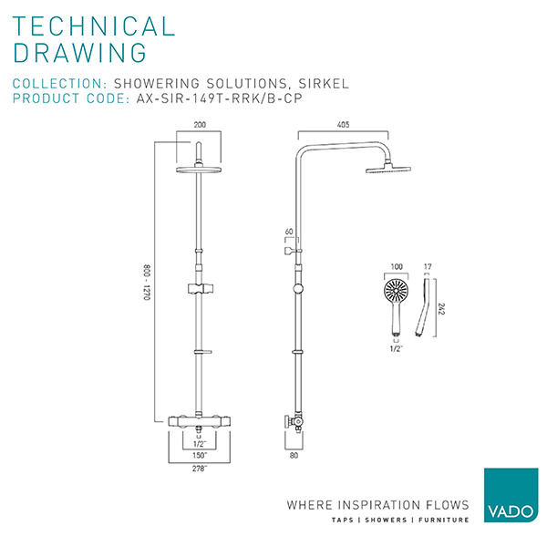 Technical drawing QS-V115527 / AX-SIR-149T-RRK/B-CP