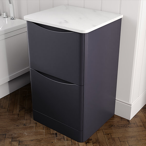 Joseph Miles Bella Floorstanding Countertop Vanity Unit 800mm High - Handle-Less - Two Drawer