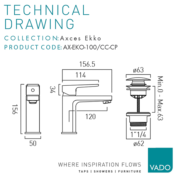 Technical drawing QS-V113151 / AX-EKO-100M/CC-CP