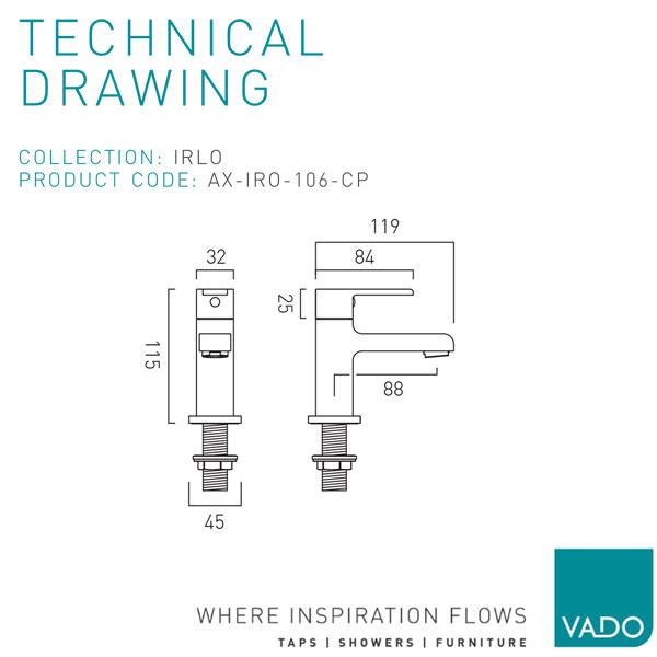 Technical drawing QS-V114049 / AX-IRO-106-CP