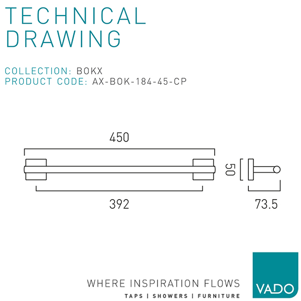 Technical drawing QS-V110356 / AX-BOK-184-45-CP