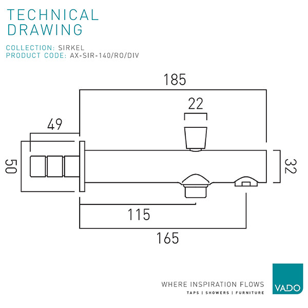 Technical drawing QS-V115525 / AX-SIR-140/RO/DIV