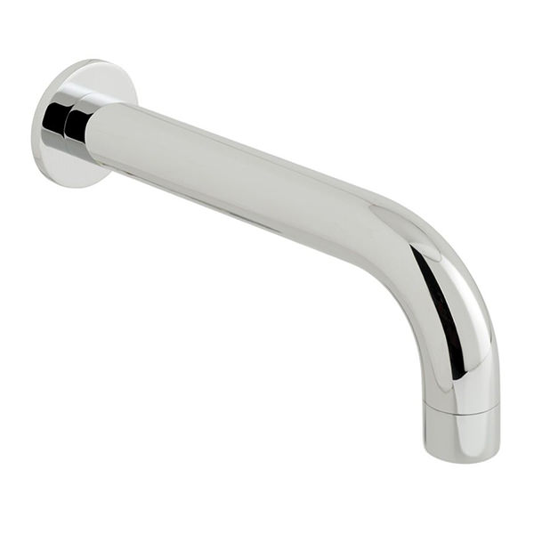 Vado Sirkel Round Chrome Curved Bath Spout - Wall Mounted