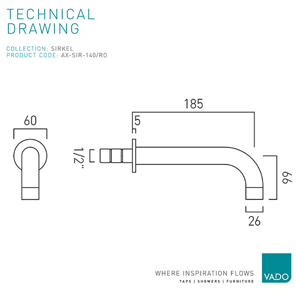 Technical drawing QS-V115524 / AX-SIR-140/RO
