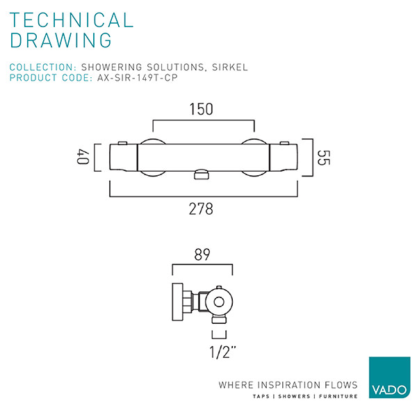Technical drawing QS-V115526 / AX-SIR-149T-CP