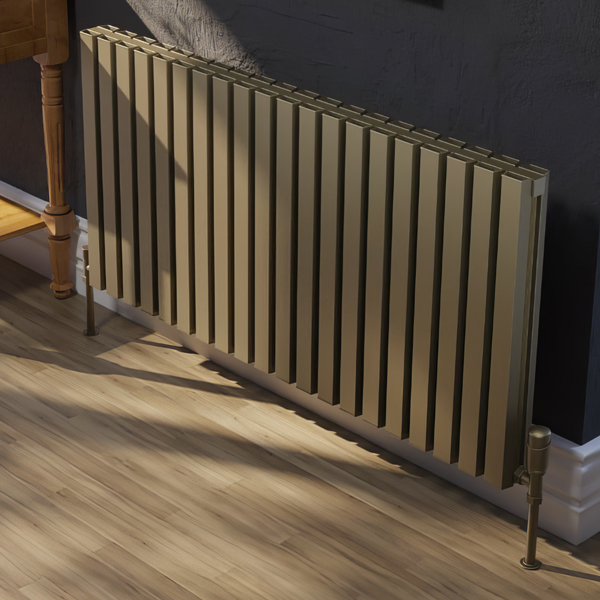 Alternate image of Kartell K-Rad Hamilton Horizontal Flat Bar Radiator 575mm High - Aluminium - Double Panel