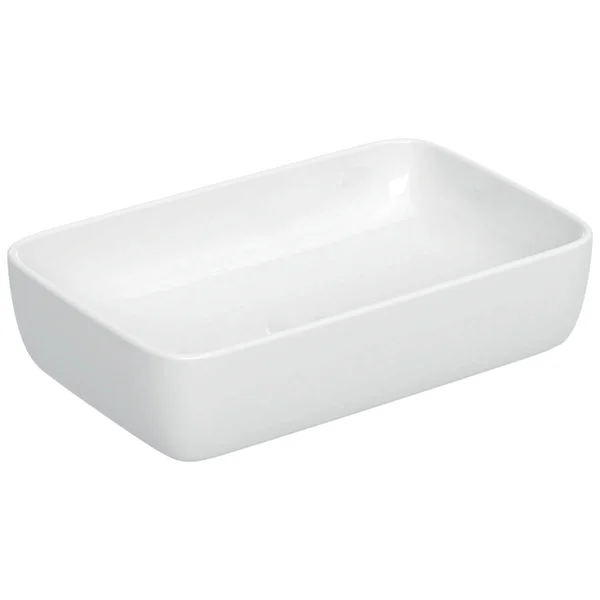 Additional image of Geberit Aniara White Rectangular Countertop Lay-On Basin - Fine Stoneware
