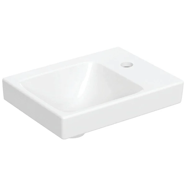 Additional image of Geberit Aniara Rectangular White Asymmetrical Handrinse Basin - 1 Taphole